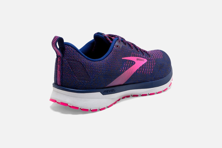 Brooks Revel 4 Road Löparskor Dam - Blå/Rosa - 3097-AJQER